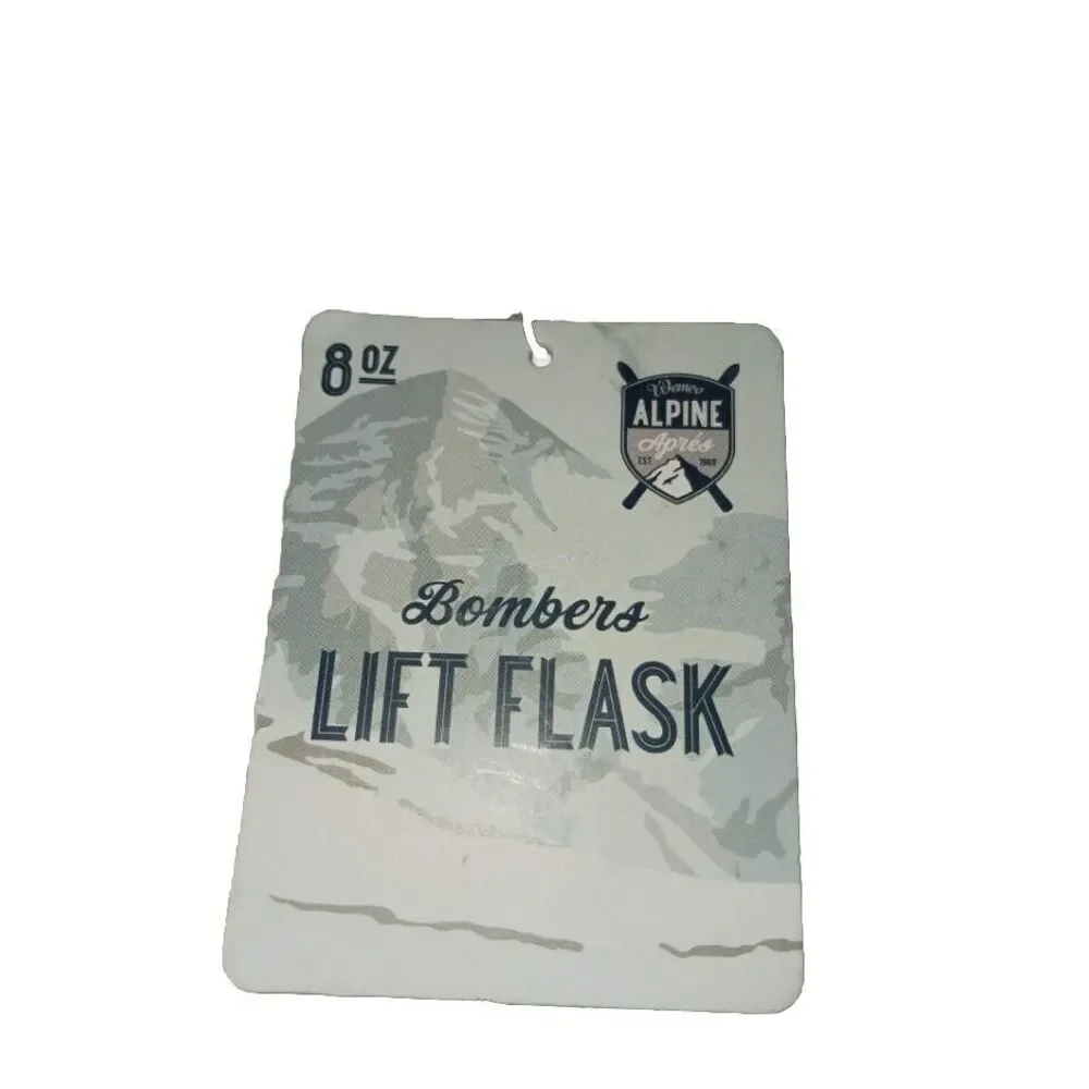 Flask by Bombers On Mountain Time‎ 8 oz NEW Ski Lift Whiskey Flask Snow Winter